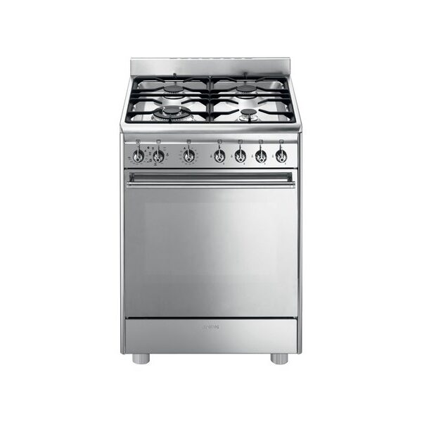 Cuisinière mixte SMEG CX68MF8 4 foyers Multifonction Vapeur 60 cm