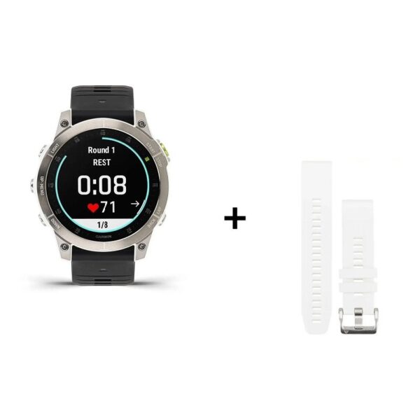 Montre Garmin  EPIX Gen 2 Sapphire Titane + bracelet silicone noir