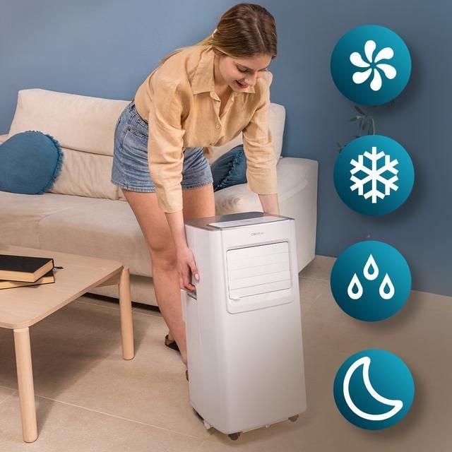 ForceClima 7100 Soundless Climatiseur portable 7000 BTU avec technologie Soundless qui offre un fonctionnement plus silencieux et une télécommande pour un confort total. – Image 5